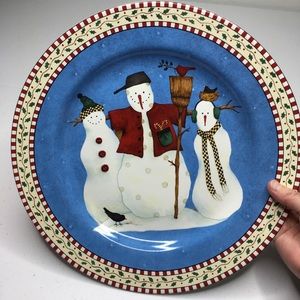 Debbie Mumm Christmas Holiday Snowman Platter